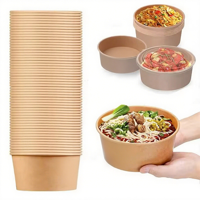 Meal Prep Noodles - Ciotole rotonde in carta Kraft Bento