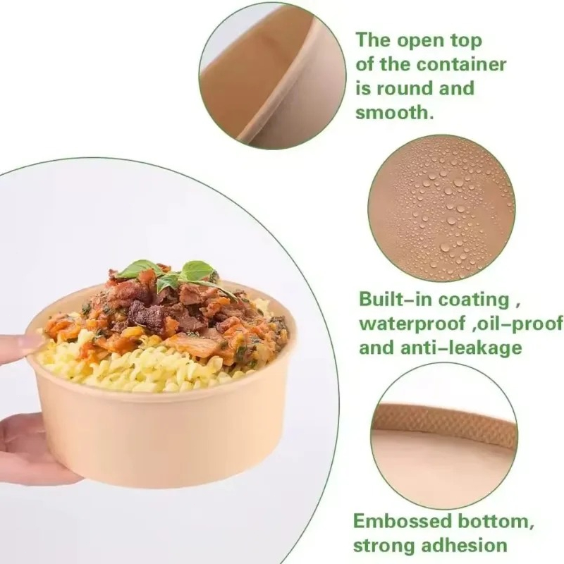 Meal Prep Noodles - Ciotole rotonde in carta kraft da
