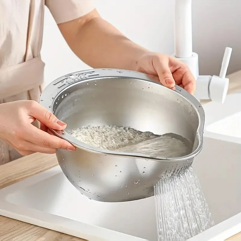 Meal Prep Pasta - Ciotola Scolapasta in Acciaio Inossidabile Antiruggine